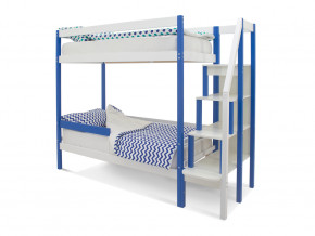 Двухъярусная кровать Svogen с бортиком синий-белый в Волчанске - volchansk.magazinmebel.ru | фото - изображение 1