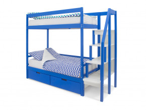 Двухъярусная кровать Svogen с ящиками синий в Волчанске - volchansk.magazinmebel.ru | фото - изображение 1