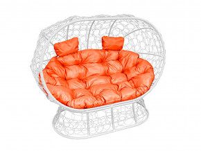 Кокон Лежебока на подставке с ротангом оранжевая подушка в Волчанске - volchansk.magazinmebel.ru | фото