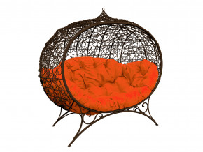 Кокон Улей на ножках с ротангом оранжевая подушка в Волчанске - volchansk.magazinmebel.ru | фото