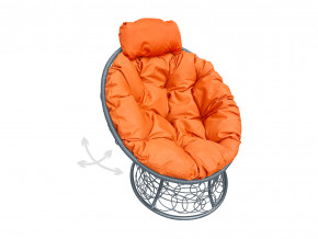 Кресло Папасан мини пружинка с ротангом оранжевая подушка в Волчанске - volchansk.magazinmebel.ru | фото