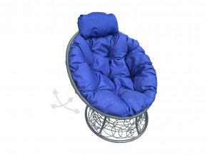 Кресло Папасан мини пружинка с ротангом синяя подушка в Волчанске - volchansk.magazinmebel.ru | фото