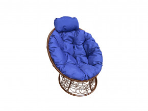 Кресло Папасан мини с ротангом синяя подушка в Волчанске - volchansk.magazinmebel.ru | фото