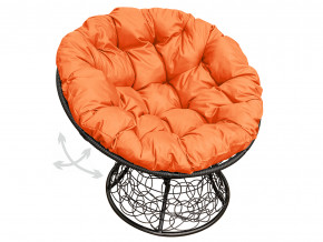 Кресло Папасан пружинка с ротангом оранжевая подушка в Волчанске - volchansk.magazinmebel.ru | фото - изображение 1