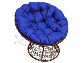 Кресло Папасан пружинка с ротангом синяя подушка в Волчанске - volchansk.magazinmebel.ru | фото - изображение 1