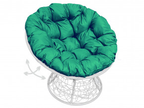 Кресло Папасан пружинка с ротангом зелёная подушка в Волчанске - volchansk.magazinmebel.ru | фото