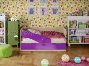 Кровать Бабочки 1600 Фиолетовый металлик в Волчанске - volchansk.magazinmebel.ru | фото