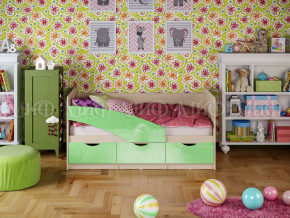 Кровать Бабочки 1800 Салатовый металлик в Волчанске - volchansk.magazinmebel.ru | фото