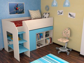 Кровать чердак Теремок 2 Голубой в Волчанске - volchansk.magazinmebel.ru | фото