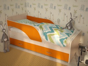 Кровать детская Максимка млечный дуб-оранж в Волчанске - volchansk.magazinmebel.ru | фото