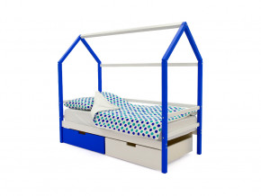 Кровать-домик Svogen с ящиками сине-белый в Волчанске - volchansk.magazinmebel.ru | фото