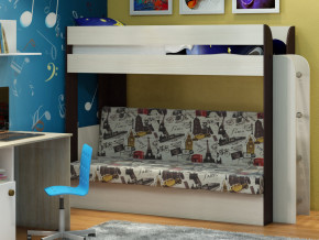 Кровать двухъярусная Карамель 75 венге ткань биг бен в Волчанске - volchansk.magazinmebel.ru | фото