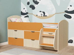 Кровать Малыш-7 Дуб-Оранжевый в Волчанске - volchansk.magazinmebel.ru | фото