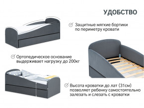 Кровать с ящиком Letmo графит (велюр) в Волчанске - volchansk.magazinmebel.ru | фото - изображение 11