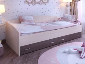 Кровать с выкатными ящиками Дуб молочный-Бодего в Волчанске - volchansk.magazinmebel.ru | фото