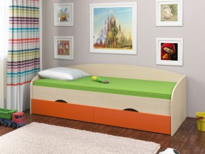 Кровать Соня 2 дуб молочный-оранжевый в Волчанске - volchansk.magazinmebel.ru | фото - изображение 1