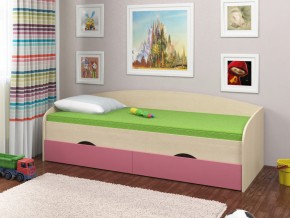 Кровать Соня 2 дуб молочный-розовый в Волчанске - volchansk.magazinmebel.ru | фото