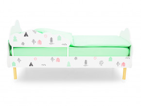 Кровать Stumpa Облако с бортиком рисунок Домики розовый, бирюзовый в Волчанске - volchansk.magazinmebel.ru | фото - изображение 3