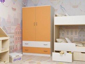 Шкаф двухстворчатый белый-оранж в Волчанске - volchansk.magazinmebel.ru | фото - изображение 1